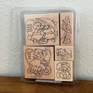 Stampin' Up! Valentines Set of 5 Mounted Rubber Stamps Craft Cottagecore T71‎